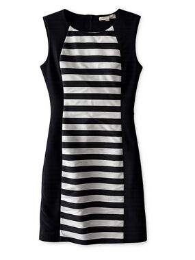 Banana Republic Black & White Striped Shift Dress - Size 00P